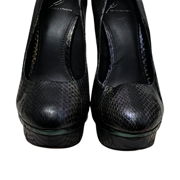 Brian Atwood Ferguson Iridescent Snakeskin Print Leather Platform Pumps Size 8 - Picture 10 of 15